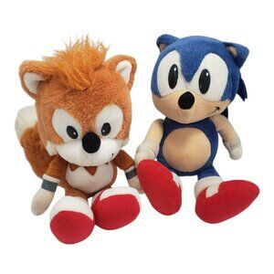 RARE Sonic The Hedgehog 1993 Caltoy Sonic and Tails Plush Tush Tag Stuffed Toys